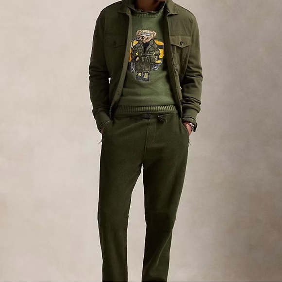 RARE Polo Ralph Lauren Defender Bear Military Polo Bear Roll-Neck Sweater Hummer - Picture 3 of 7